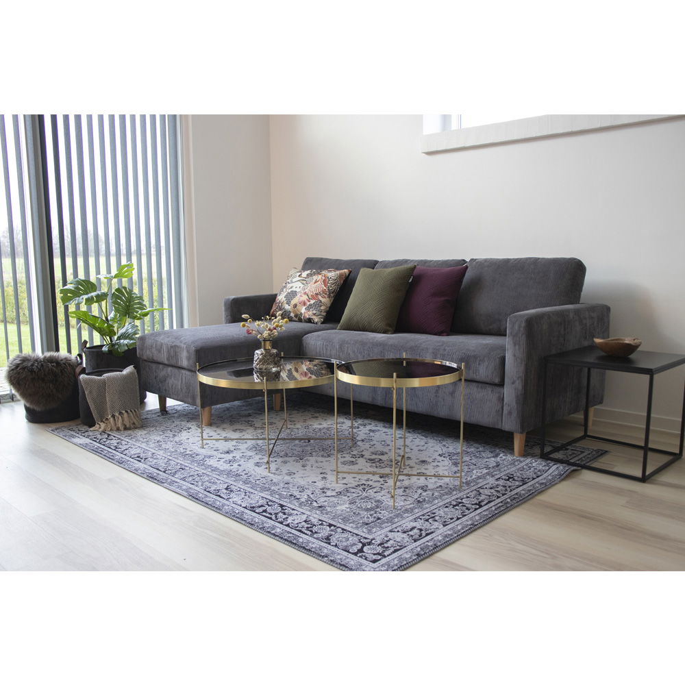 Venezia – Couchtisch, Glas & Stahlgestell Ø48×48 cm
